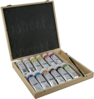 Schmincke AKADEMIE® Acryl Farben Set Holzkasten 11 Farben