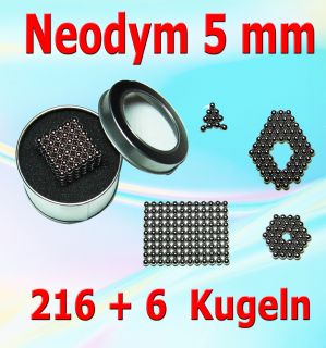 Power Neodym 216 6 Kugeln 5 mm NEO Magnetkugeln Neo CUBE Neo Dym