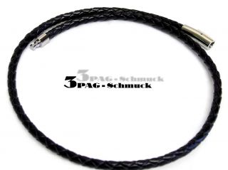 Schwarze Leder Kette 5 mm / 45, 50 cm * Lederkette Band