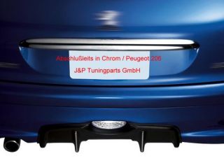 Chrom Kofferraum Leiste Heckklappen Griff Peugeot 206