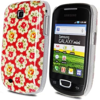 RED FLOWER CLASSIC FLORAL HARD SHELL CASE COVER FOR SAMSUNG GALAXY