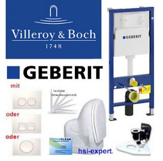 Geberit Duofix Vorwandelement Wand Wc Set + Villeroy & Boch WC
