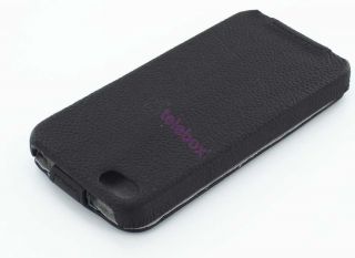 iphone 5 Optima Premium Echtleder Tasche in schwarz mit Flip Deckel
