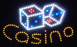 LED Schild  Casino Würfel  Leuchtreklame Led Display
