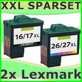 SET LEXMARK 17+27/16+26 DRUCKER PATRONE REFILL TINTE PATRONEN 10NX217E