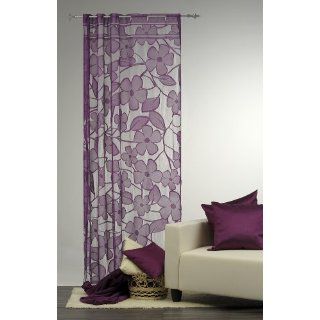 Fadenvorhang Dekoschal mit Ösen Vorhang 140x235 lila Blumen Muster