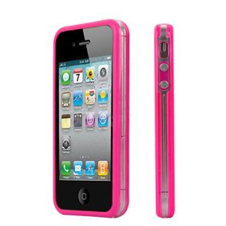 iPhone 4 4S Bumper Silikon Hülle TPU Tasche Cover Case Etui pink rosa
