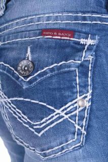 Cipo & Baxx Damen Designer Jeans Hose CBW 232 W25 W31