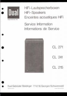 Dual Orig. Service Manual f. CL 271 / 241 / 215