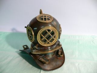 TAUCHERHELM Taucherglocke Helm Glocke Taucher Messing Kupfer Glas