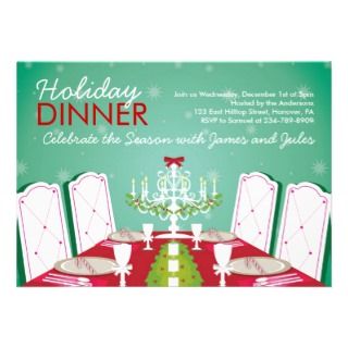 Christmas Dinner Party Invitations   Table Setting