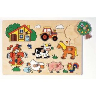 Goki 57995   Steckpuzzle Bauernhof VI Spielzeug