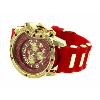 Armbanduhr   Herren   24 Karat vergoldet   Lünette mit roten