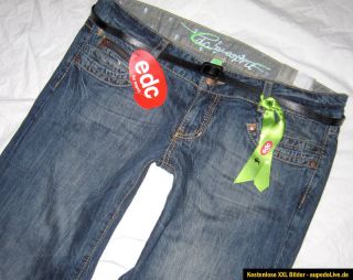 NEU EDC by ESPRIT ° PLAY Hüft Jeans W33 Gr 42 44 USED Dark DEluxe