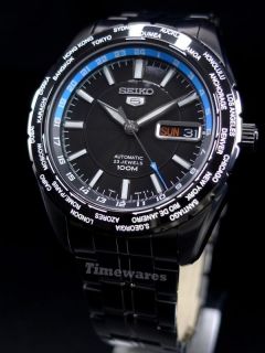 Seiko 5 World Time Automatic Watch Black tone SNZG57K1