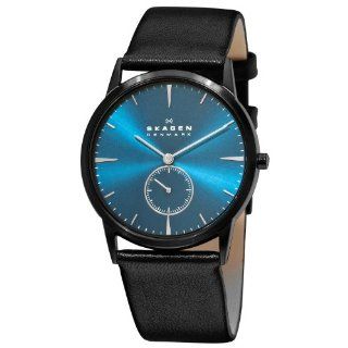 Skagen Designs UK Herren Armbanduhr Analog Leder schwarz 958XLBLN