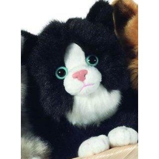 Teddy Hermann Plüsch Katze mit Stimme   schwarz Spielzeug