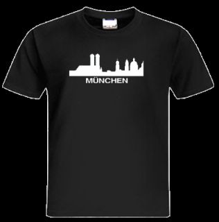 Shirt MÜNCHEN Stadt Silhouette Skyline Ansicht 266