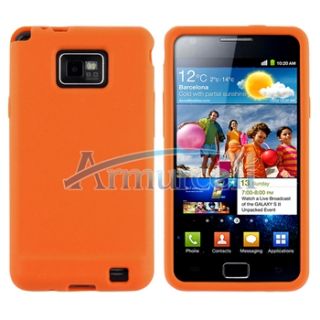Neu Orange Handy Silikon Tasche Hülle Case Schutz für Samsung Galaxy