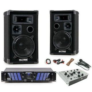 600W PA Partyanlage Boxen Lautsprecher Endstufe Verstärker Mixer