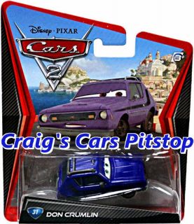 Youre bidding on a brand new on card Disney Cars 2 Don Crumlin