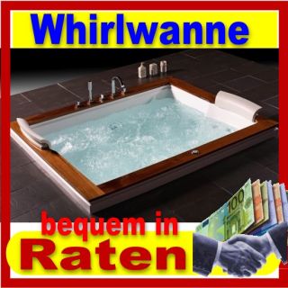 Exclusiv Luxus Badewanne Whirlwanne Whirlpool U262A mit Echtholz Neu
