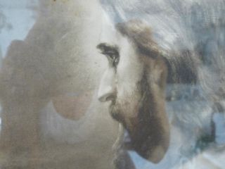 SHABBY Marie Pischon Jesus Gemälde Druck riesig Orginal Fundzustand