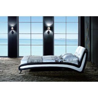 SAM® Kunstleder Bett Swing in weiss / schwarz 160 x 200 cm