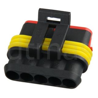 Set 5 polig Stecker Steckverbinder Wasserdicht für Auto KFZ Boot