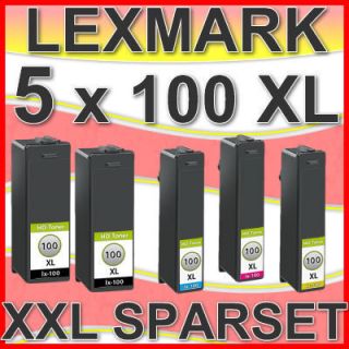 5x TINTE PATRONEN LEXMARK 100XL S300 S301 S305 S308 S815 S816 S608