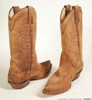 Cowboystiefel Stiefel Leder 38 Braun SANCHO Vintage Westernstiefel