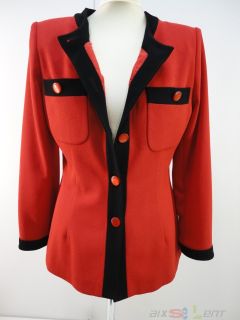 Guy Laroche Damen Jacke Blazer Kostüm Gr. 42 rot/schwarz