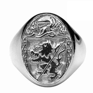 Sterling Silber Personalisierte Wappen der Familie Ring US 12.5/UK Z