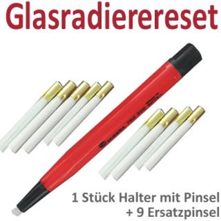 Glasradierer Glasfaserradierer made in Germany Set Halter und gesamt