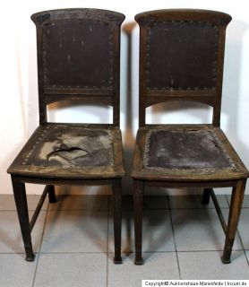 JUGENDSTIL Stühle aus Eichenholz mit Leder ca. 100Jahre alt zum