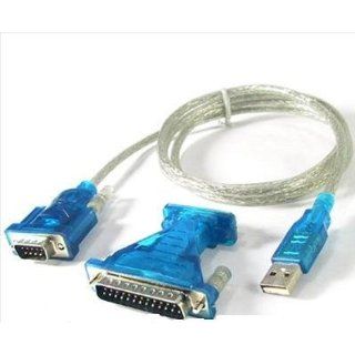 RS232 Adapter Kabel USB 2.0 to Seriell 9+25 Pin Computer