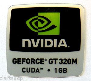 Original NVIDIA GEFORCE GT 320M CUDA 1GB Sticker 18 x 18mm [564