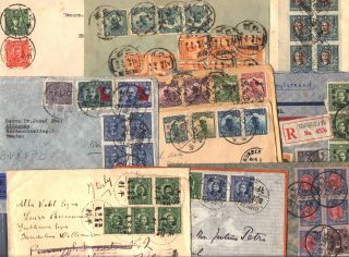 1922 1948 China Lot 10 Covers Germany Italy USA Cuba Registered Letter