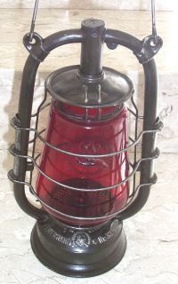 Alte Petroleumlampe Feuerhand 323 rotes original Glas Stalllaterne