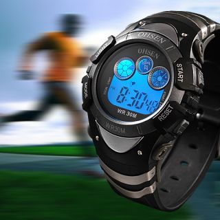 Top OHSEN 7 LED Farben Digital Uhr Sportuhr Armbanduhr Geschenken für