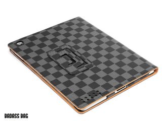 BADASS BAG Apple iPad 4/3/2 Checker Style Smart Cover Leder Case