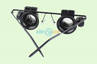 20X Binocular Eye Loupe Magnifier Glass Magnifying Glasses+LED Light