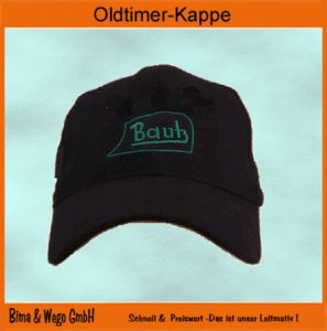 BAUTZ Oldtimer Logo Kappe Mütze Cap, schwarz 337