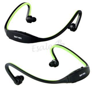 Sport MP3 Musik Player Spieler USB WAV WMA Kopfhörer Headset grün