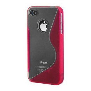 Silikon Welle Schutzhülle für Apple iPhone 4 4S   rosa 