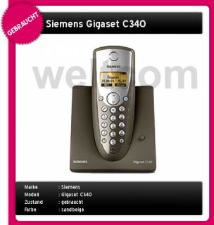 Siemens Gigaset C340 C34 Telefon sandbeige gebraucht 4025515801818