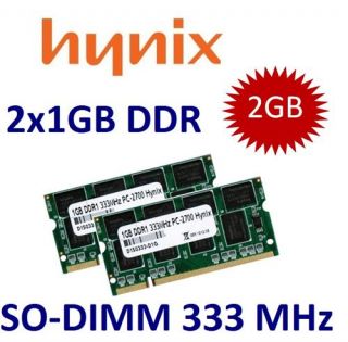 2x 1GB 2GB DDR 333 Mhz Notebook RAM SODIMM PC2700 200p.