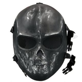 Paintball Maske Totenkopf Schädel Vollschutzmaske Schwarz/Silber