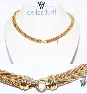 original Wellendorff Brillant 750er Gold Collier Kette mit Zertifikat