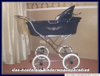 DDR VEB ZEKIWA Cord nostalgie Kinderwagen in blau aus den 80er Jahren